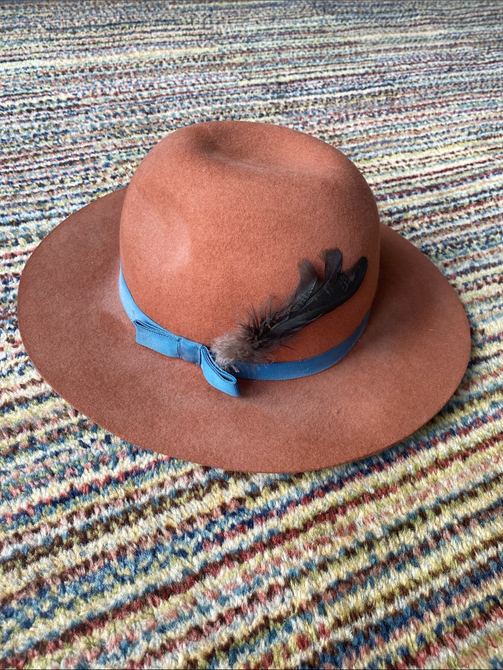 Brixton Rust Orange Felt Fedora